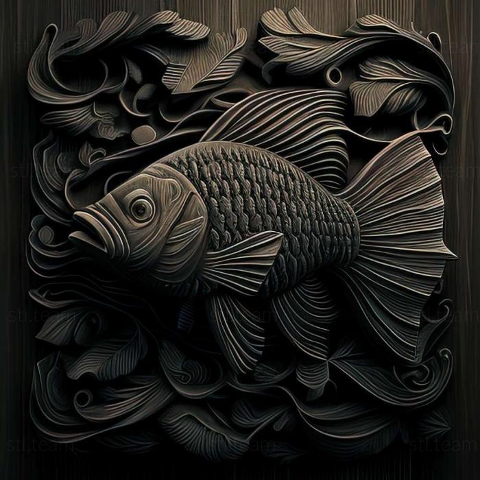 3D model Black barbus fish (STL)